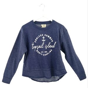 Salty Wave Top Sail Island North Carolina Sweatshirt Size XL Blue